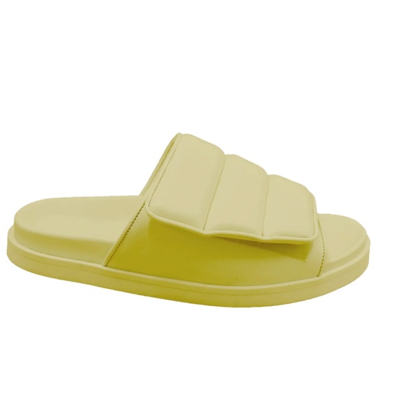 NIB $440 GIA BORGHINI Quilted Leather Slide Sandal in Butter Yellow -9.5 US! - Picture 3 of 7